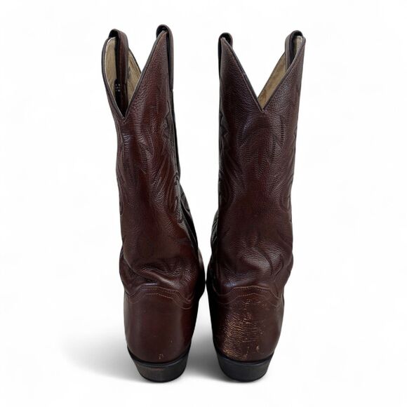 Justin Cowboy Boots Brown Leather Style 1450 Mens Size 13 D Country Western - Picture 6 of 12